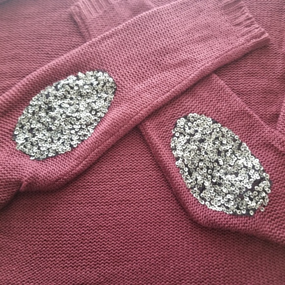 Tobi lightweight burgandy sweater Glam Elbow M/L - Picture 6 of 7